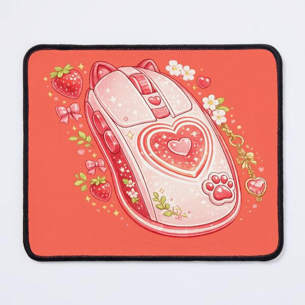 Item preview, Strawberry Kawaii Gaming Mouse Sticker designed and sold by Christiana-Art.