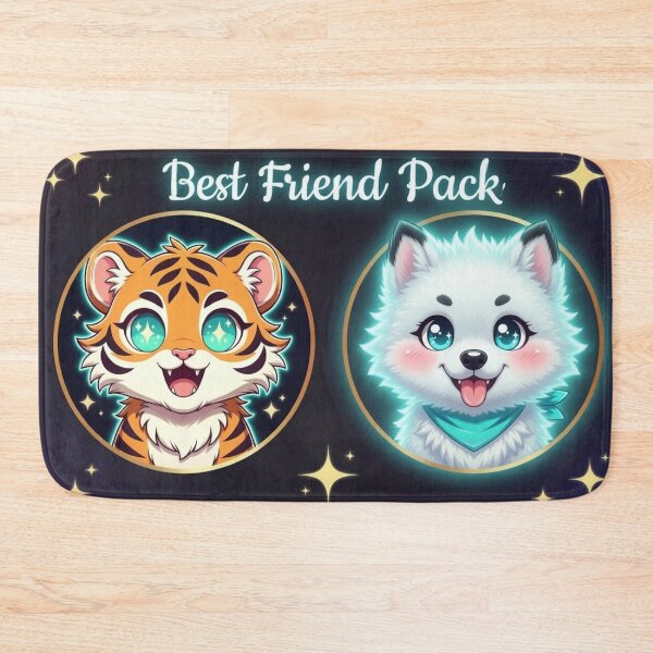 Item preview, Cute Tiger Wolf Best Friends Kids Sticker Toddler Baby Gift Animal Art NeoTigLuna designed and sold by NeoTigLuna.