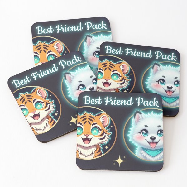 Item preview, Cute Tiger Wolf Best Friends Kids Sticker Toddler Baby Gift Animal Art NeoTigLuna designed and sold by NeoTigLuna.
