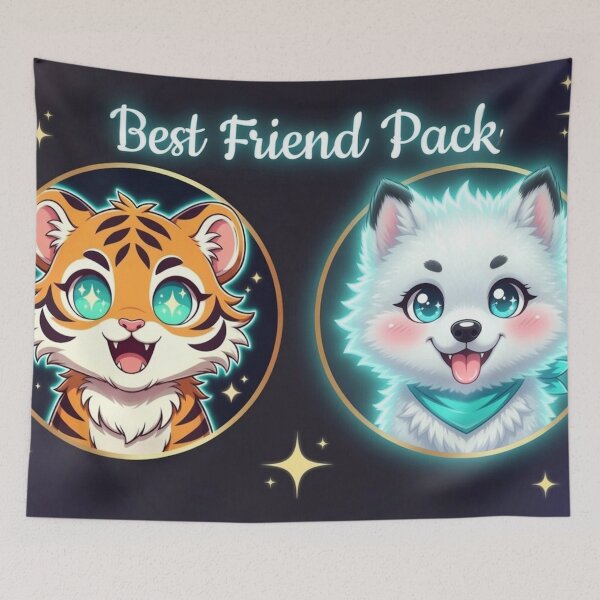 Item preview, Cute Tiger Wolf Best Friends Kids Sticker Toddler Baby Gift Animal Art NeoTigLuna designed and sold by NeoTigLuna.