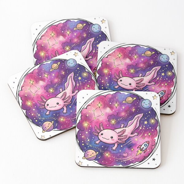 Item preview, Axolotl Gift | Cosmic Flying Axolotl Space Art | Cute Kawaii Galaxy Animal | Weird Friend Birthday Present | Colorful Bedroom Nursery Decor designed and sold by Cosmic Doodle Co..