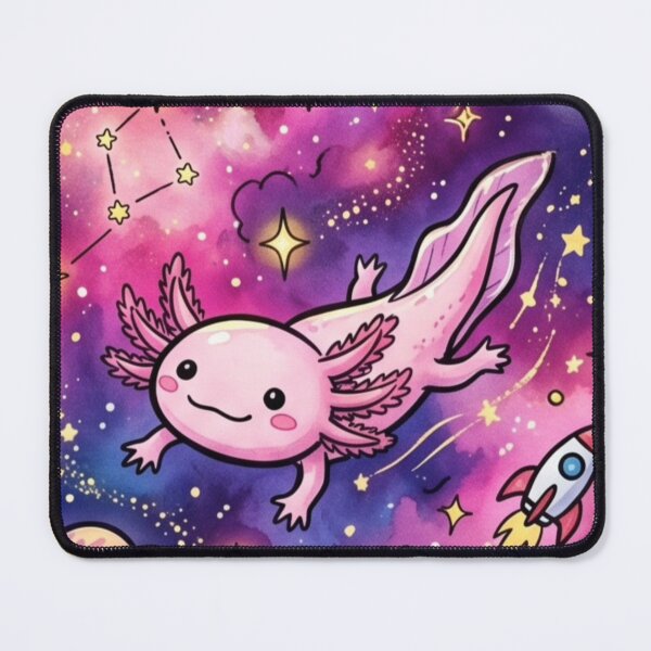 Item preview, Axolotl Gift | Cosmic Flying Axolotl Space Art | Cute Kawaii Galaxy Animal | Weird Friend Birthday Present | Colorful Bedroom Nursery Decor designed and sold by Cosmic Doodle Co..
