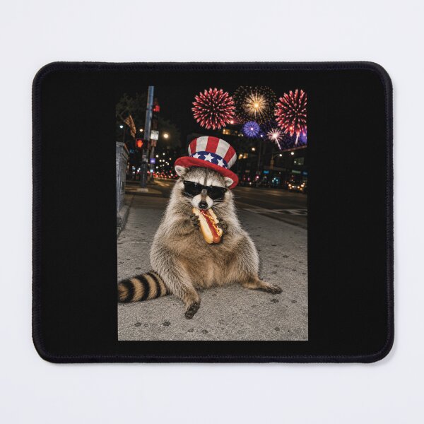 Item preview, Funny Raccoon Eating Hot Dog 4th of July designed and sold by Schroedingerska.