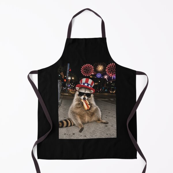 Item preview, Funny Raccoon Eating Hot Dog 4th of July designed and sold by Schroedingerska.