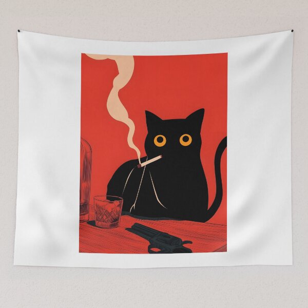 Item preview, Cool Cat Noir style with Cigarette and Gun designed and sold by PurrfectHome.