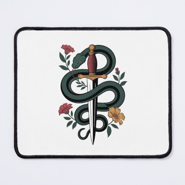 Item preview, Snake Sword Floral Vintage Gothic Illustration designed and sold by AddlPoolart.