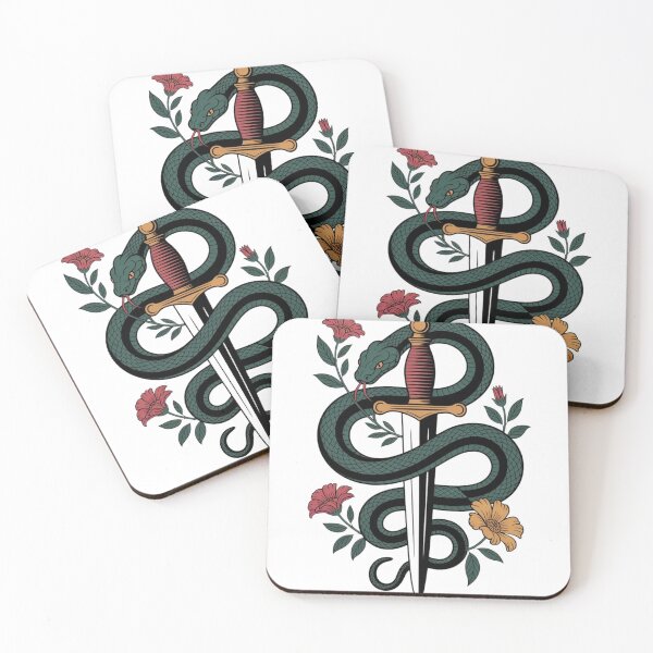 Item preview, Ilustración gótica vintage floral con espada de serpiente designed and sold by AddlPoolart.