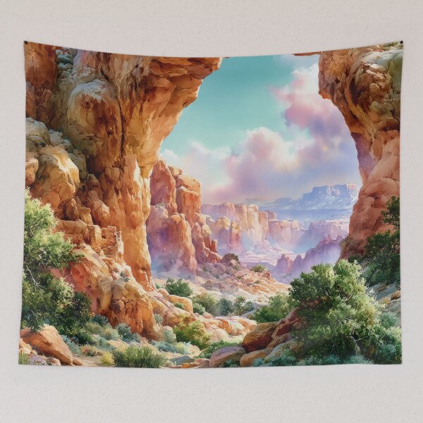 Item preview, Southwestern Sandstone Arch Watercolor Desert Landscape designed and sold by MargaretWiktor.