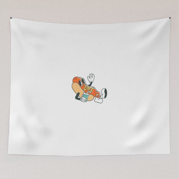 Item preview, Retro Cartoon Hot Dog Character Illustration designed and sold by DailyDoodlesBySumbul.