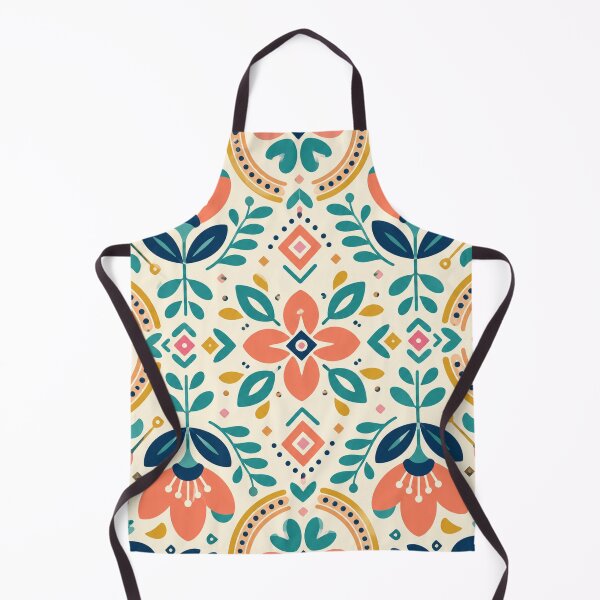 Aperçu de l'œuvre Retro Folk Floral Geometric Seamless Pattern créée et vendue par vladvin.