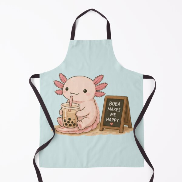 Item preview, Cute Axolotl with Boba Tea designed and sold by MellowMunchkins.