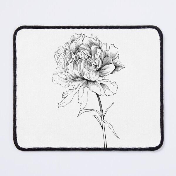 Item preview, Peony flower line art sketch designed and sold by midsketcher.