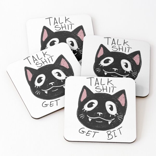 Item preview, Talk shit get bit cat designed and sold by Raccoondoodles.
