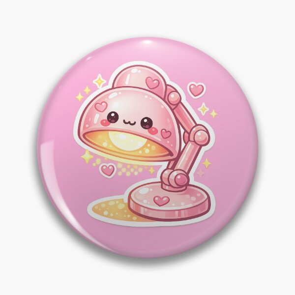 Item preview, Cute Pink Kawaii Desk Lamp Sticker designed and sold by Christiana-Art.