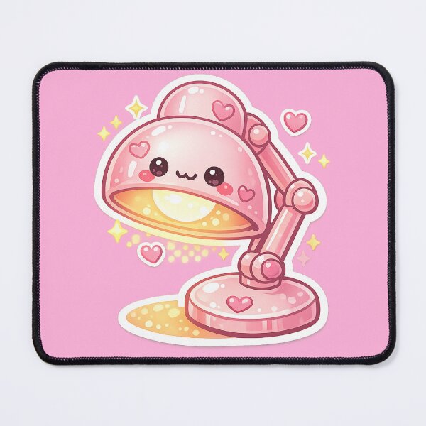 Item preview, Cute Pink Kawaii Desk Lamp Sticker designed and sold by Christiana-Art.