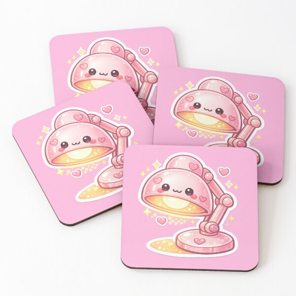 Item preview, Cute Pink Kawaii Desk Lamp Sticker designed and sold by Christiana-Art.