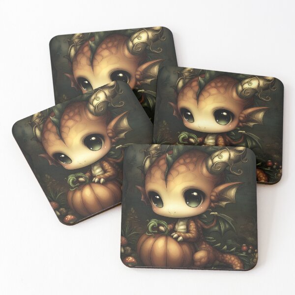 Item preview, Autumn Dragon Fantasy Art | Pumpkin & Fall Dragon designed and sold by InkAndGloom.