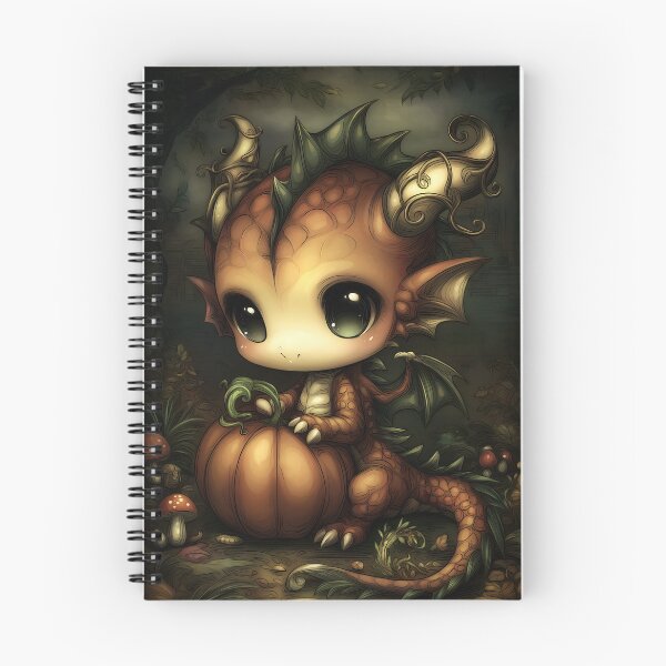 Item preview, Autumn Dragon Fantasy Art | Pumpkin & Fall Dragon designed and sold by InkAndGloom.