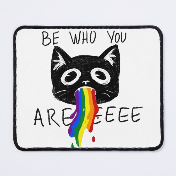 Item preview, Be who you are rainbow puking cat designed and sold by Raccoondoodles.