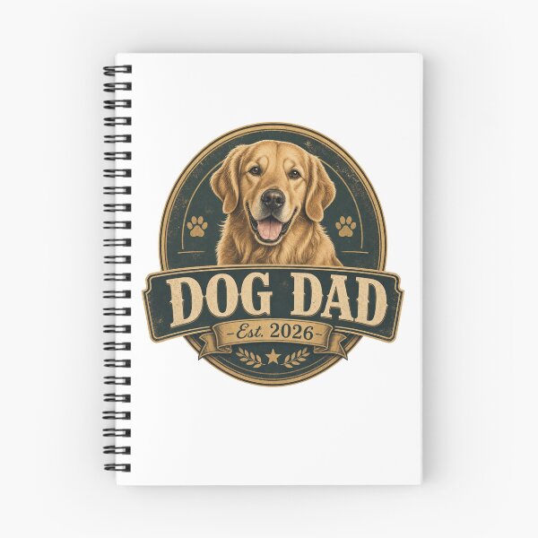 Item preview, Dog Dad Est 2026 Golden Retriever Vintage Badge T-Shirt designed and sold by Ashley critters.