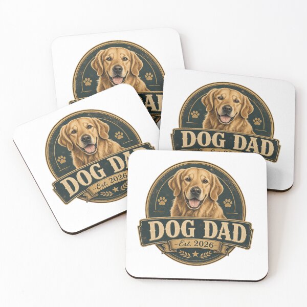 Item preview, Dog Dad Est 2026 Golden Retriever Vintage Badge T-Shirt designed and sold by Ashley critters.