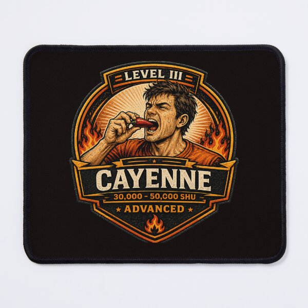 Item preview, Cayenne Heat Level Badge – Level III Advanced | Chili Pepper Challenge Patch designed and sold by Tadeusz1.