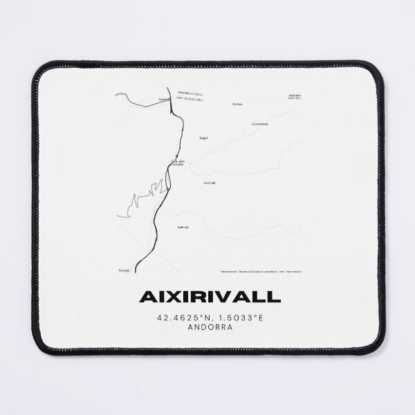 Item preview, Aixirivall Map Print | Minimalist Road Map of Aixirivall, Andorra designed and sold by RM-Journey.