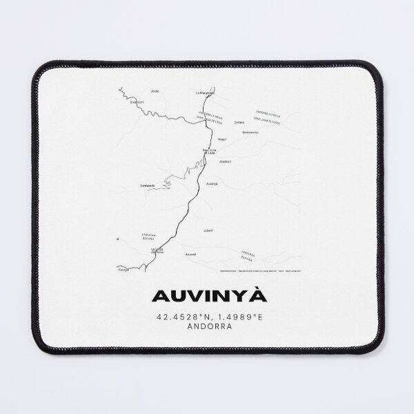 Item preview, Auvinyà Map Print | Minimalist Road Map of Auvinyà, Andorra designed and sold by RM-Journey.