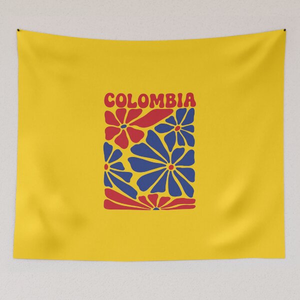 Item preview, Colombia Floral Boho Flowers Cute Groovy Colombian Girl designed and sold by littlemiscat.