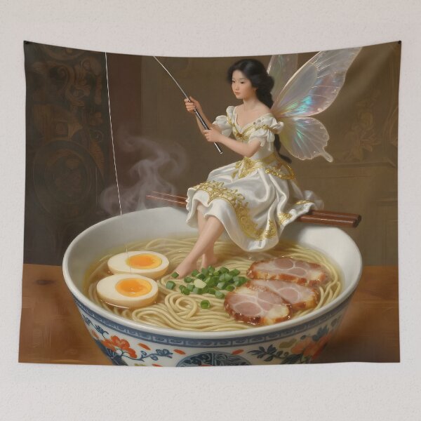 Aperçu de l'œuvre Fairy fishing in a ramen bowl créée et vendue par Selena-V.