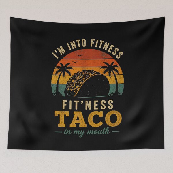 Aperçu de l'œuvre Je suis passionné de fitness, de fitness et de tacos ! J'adore les tacos ! Humour culinaire et gourmand créée et vendue par JonesFlora2025.