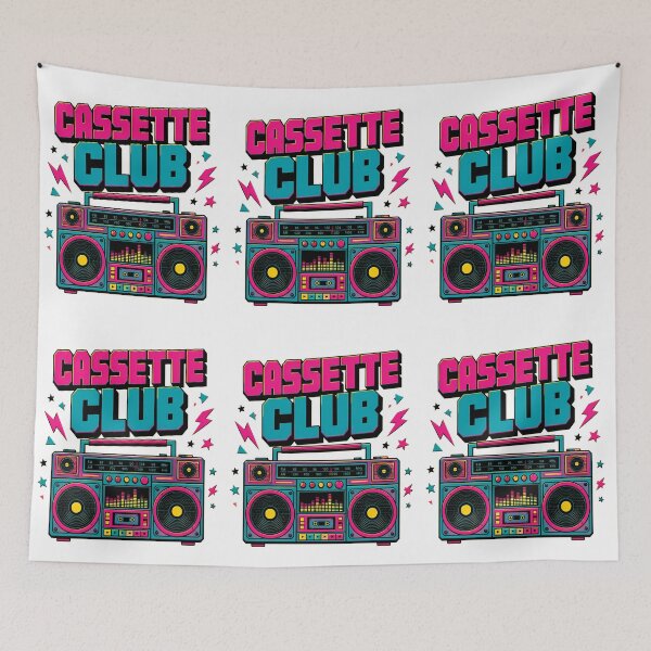 Item preview, Cassette Club - Retro 80s Boombox Graphic designed and sold by Barcud Designs.