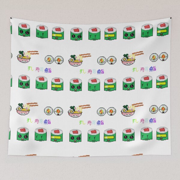 Item preview, Japanese Retro Sushi and Ramen Chibi Food Pixel Art designed and sold by RetroRlx.