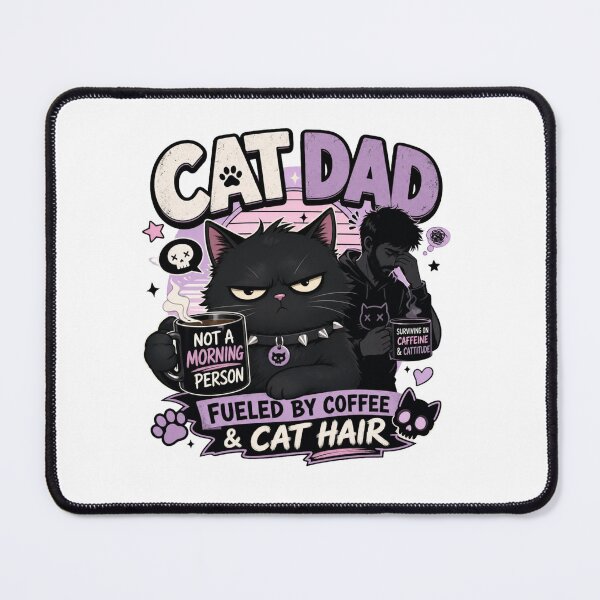 Item preview, Not A Morning Person Cat Dad Funny Kawaii T-Shirt designed and sold by Ashley critters.