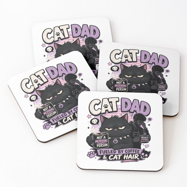 Item preview, Not A Morning Person Cat Dad Funny Kawaii T-Shirt designed and sold by Ashley critters.
