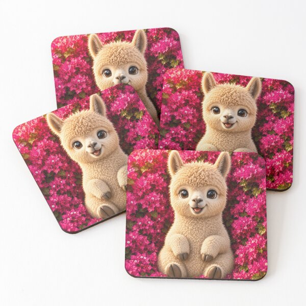 Item preview, Cute Alpaca in Blooming Pink Flowers designed and sold by Rohan132.