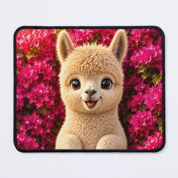 Item preview, Cute Alpaca in Blooming Pink Flowers designed and sold by Rohan132.