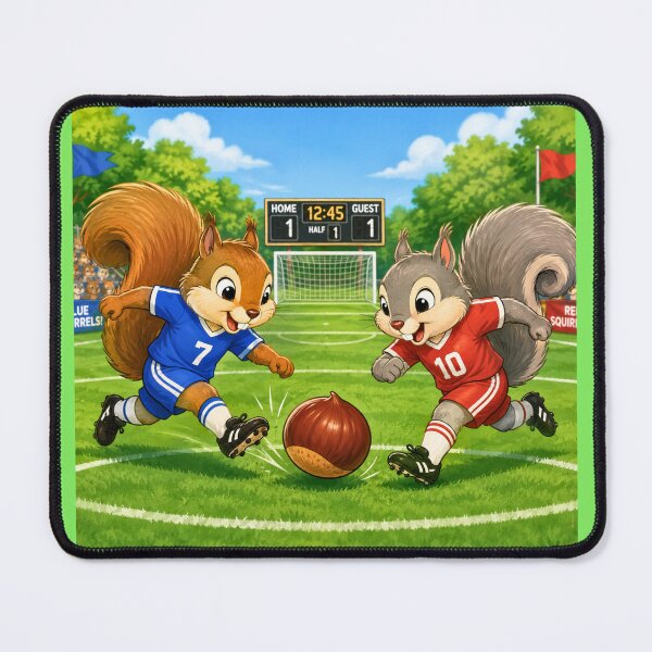 Item preview, Funny Squirrel Soccer Cartoon designed and sold by AnimalMarvels.