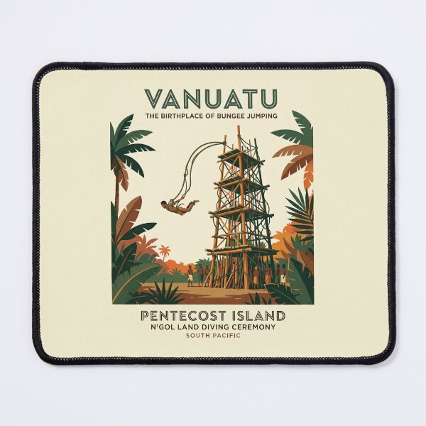 Item preview, Minimalist Vanuatu Birthplace of Bungee N'gol Poster designed and sold by DuckOddity.