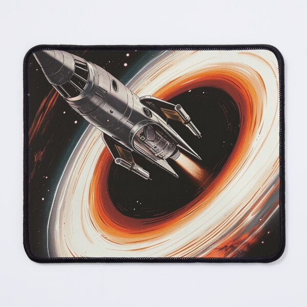 Item preview, Rocket Into Black Hole Art - Retro Sci-Fi & Cosmic Drama designed and sold by STATIC SOUL.