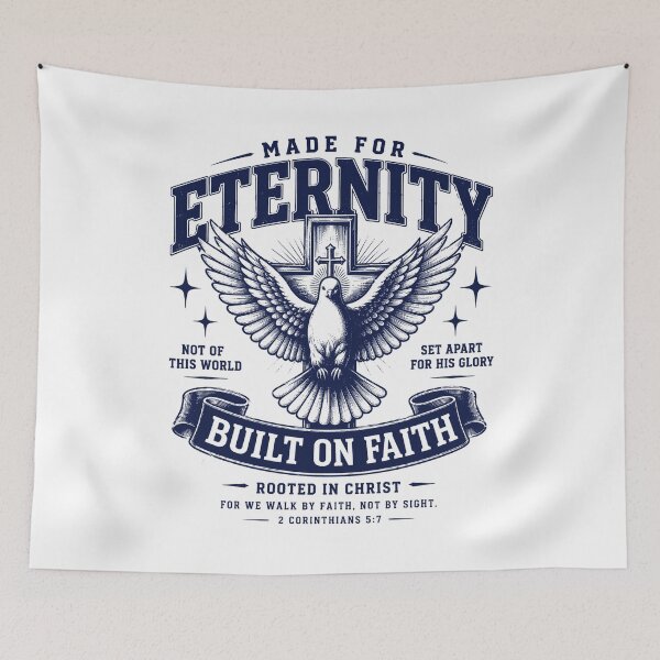 Item preview, Made for Eternity Christian T-Shirt – Built on Faith Rooted in Christ Graphic Tee designed and sold by HB Shirts.