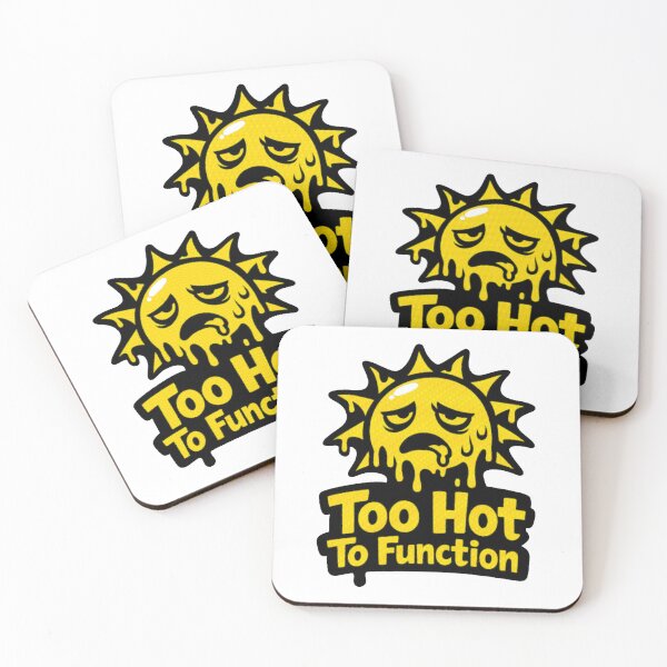 Item preview, Retro Vintage Pixel Sun Summer Heat Design Too Hot To Function designed and sold by Artycom.