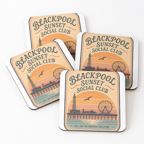 Item preview, Blackpool Sunset Social Club - Retro British Seaside Graphic designed and sold by Barcud Designs.