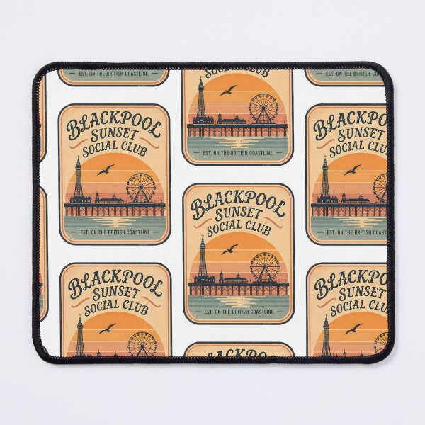 Item preview, Blackpool Sunset Social Club - Retro British Seaside Graphic designed and sold by Barcud Designs.