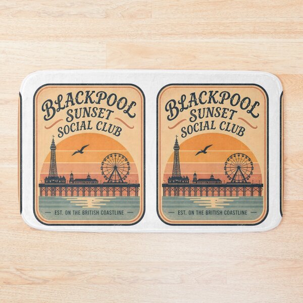 Item preview, Blackpool Sunset Social Club - Retro British Seaside Graphic designed and sold by Barcud Designs.