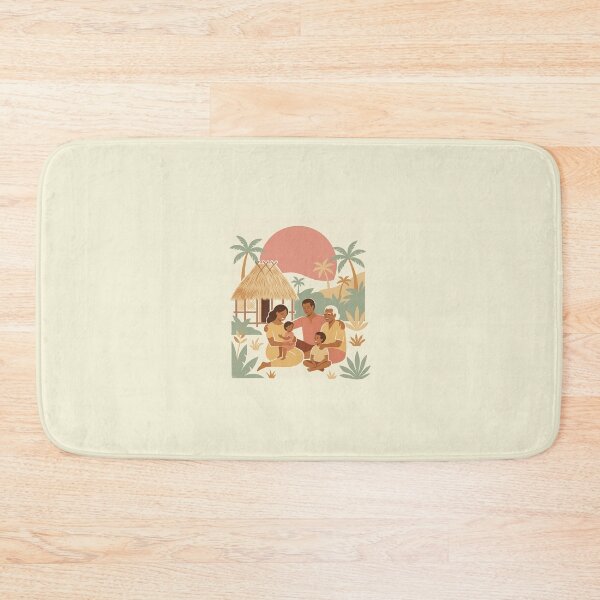 Item preview, Vintage Vanuatu Family Pacific Folk Art Poster designed and sold by DuckOddity.
