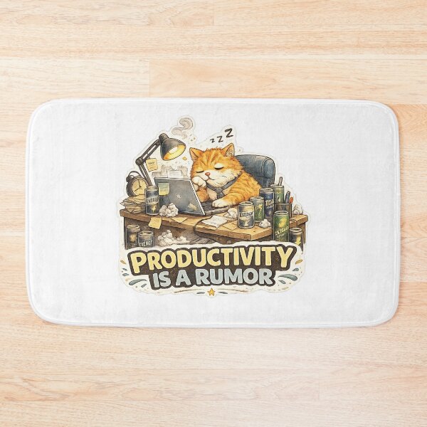 Item preview, Productivity Is A Rumor Funny Sleepy Cat Office Meme T-Shirt designed and sold by NarpLTD.