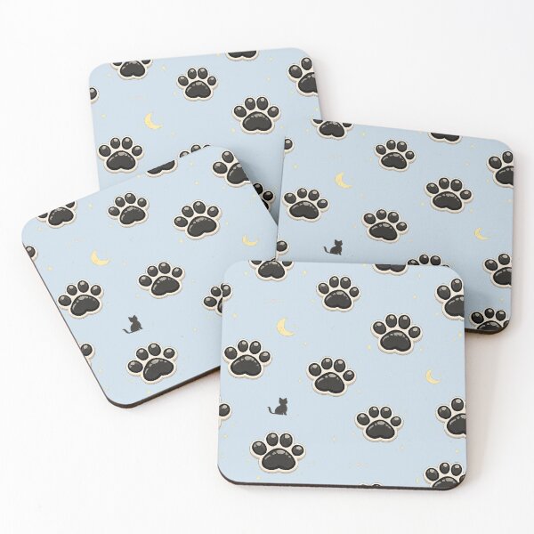 Item preview, Black Cat Paw Print Pattern |Cute Moon | Stars Cat Lover Blanket Design designed and sold by MimiSabu.