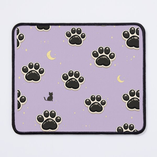 Item preview, Black Cat Paw Print Pattern |Cute Moon | Stars Cat Lover Blanket Design designed and sold by MimiSabu.