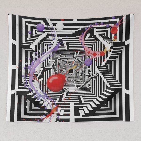 Item preview, rhythm of the spheres labyrinth colorful surreal geometric abstract design designed and sold by SmashingDeals.